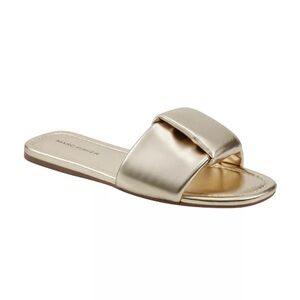 Marc Fisher Metallic Gold Slide Sandals
